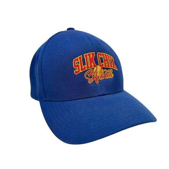 Slik Chix Womens Blue Baseball Hat OSFA Adjustable Wool Blend Girl Boss Feminist - Picture 2 of 12